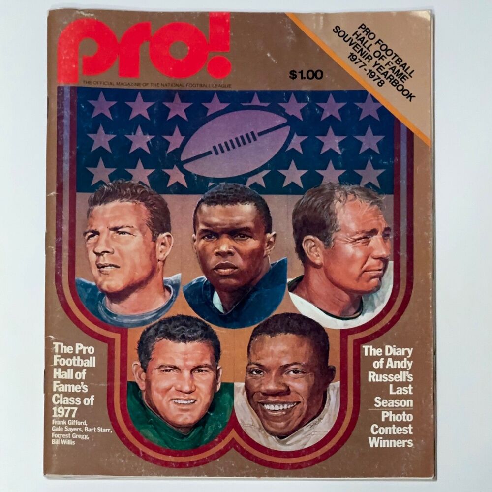 1977-1978 Pro Football Hall of Fame Souvenir Yearbook Frank Gifford Gayle Sayers